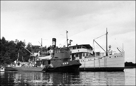 Diana grundstött vid Lurö, Vänern 1963-08-10