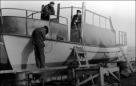 Visingsö II under byggnation på Visingsö 1960